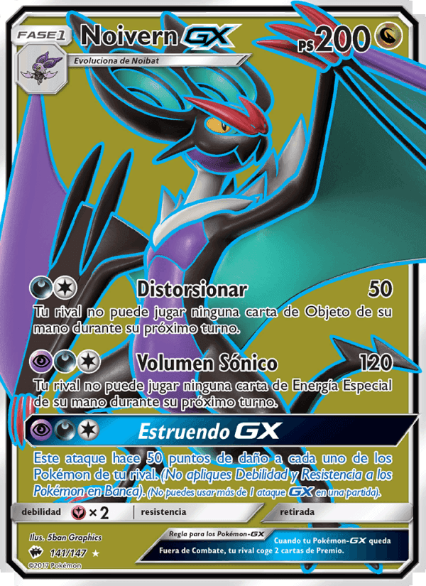 Noivern GX, carta 141 de Sombras Ardientes