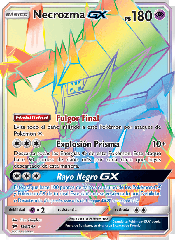 Necrozma GX, card 153 from Sombras Ardientes