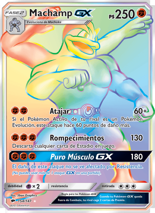 Machamp GX, card 154 from Sombras Ardientes