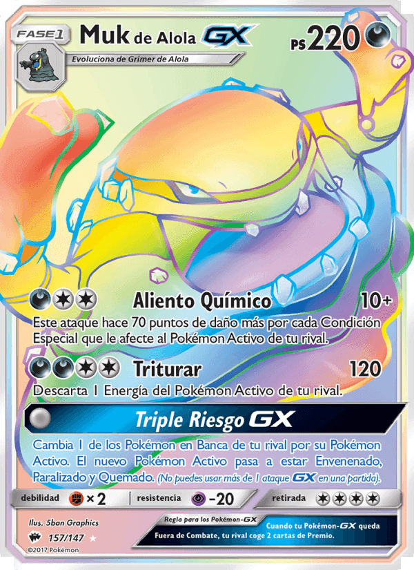 Muk de Alola GX, card 157 from Sombras Ardientes