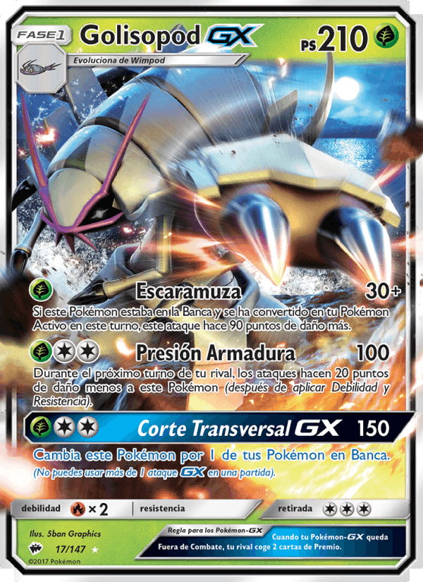 Golisopod GX, carta 17 di Sombras Ardientes