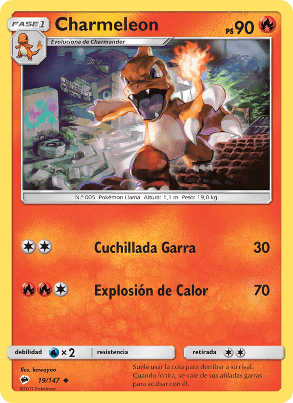 Charmeleon, carta 19 de Sombras Ardientes