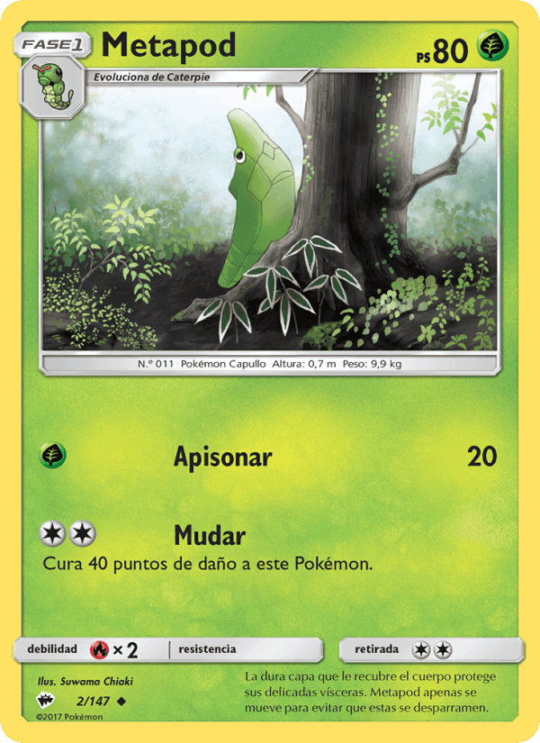 Metapod, carta 2 de Sombras Ardientes