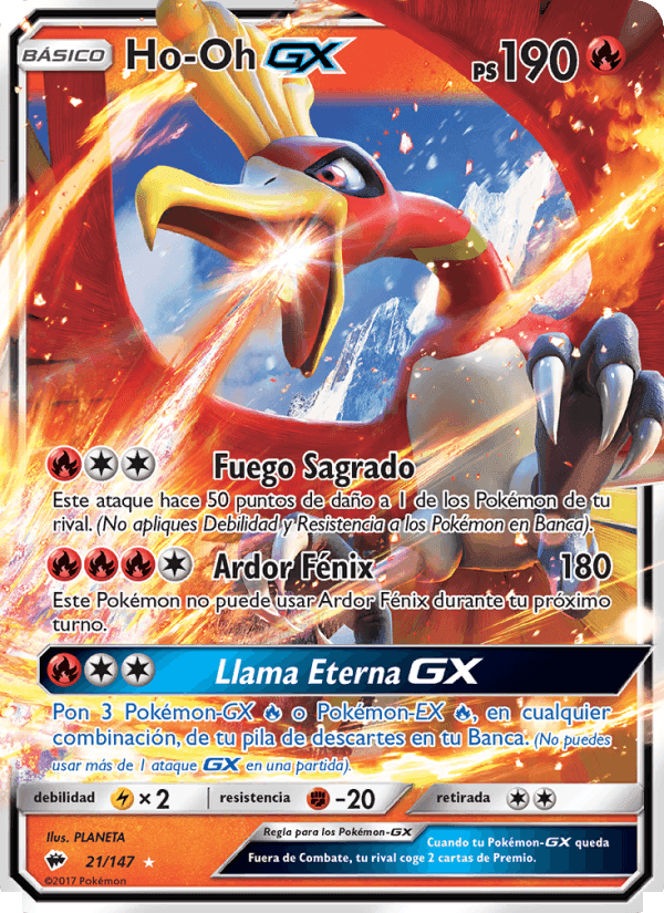 Ho-Oh GX, carta 21 de Sombras Ardientes