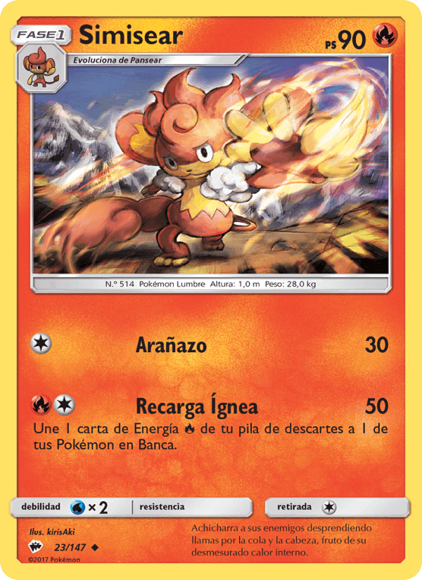 Simisear, carta 23 de Sombras Ardientes