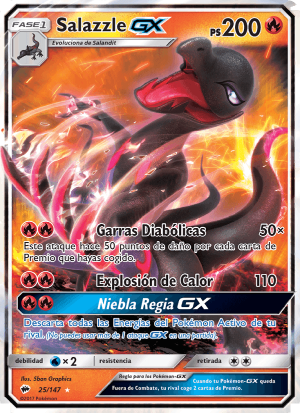 Salazzle GX, carta 25 de Sombras Ardientes