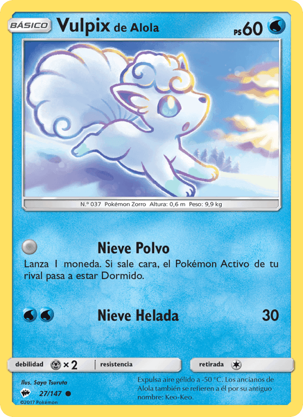 Vulpix de Alola, carta 27 de Sombras Ardientes