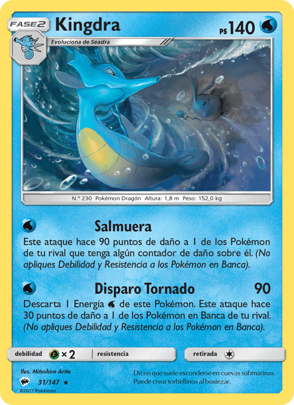 Kingdra, carta 31 di Sombras Ardientes