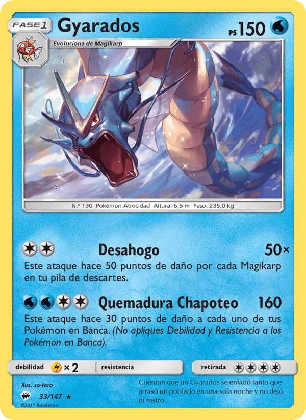 Gyarados, carta 33 de Sombras Ardientes