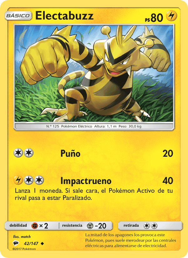 Electabuzz, card 42 from Sombras Ardientes