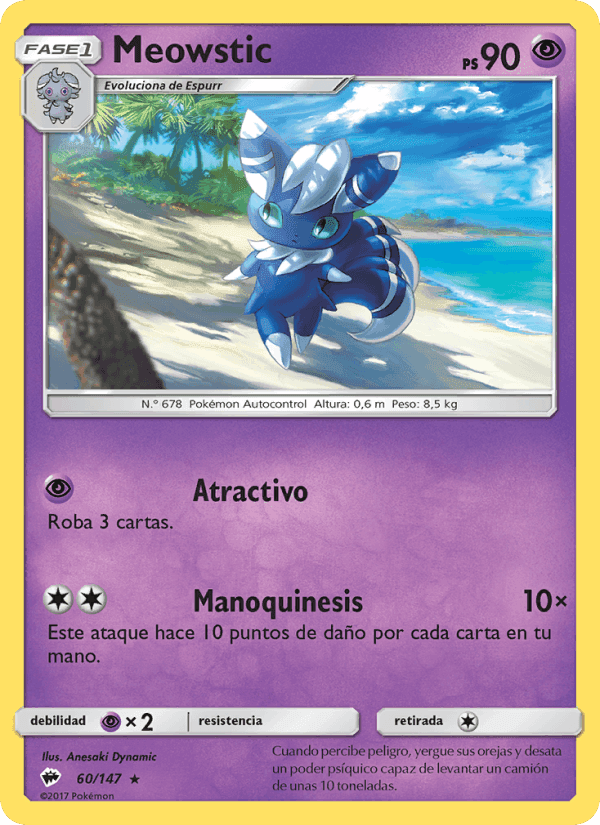 Meowstic, carte 60 de Sombras Ardientes