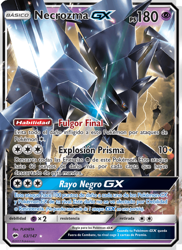 Necrozma GX, card 63 from Sombras Ardientes