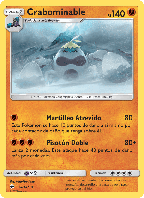 Crabominable, card 74 from Sombras Ardientes