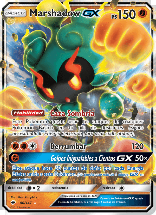 Marshadow GX, carte 80 de Sombras Ardientes