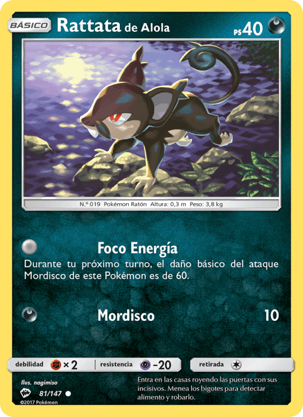 Rattata de Alola, card 81 from Sombras Ardientes