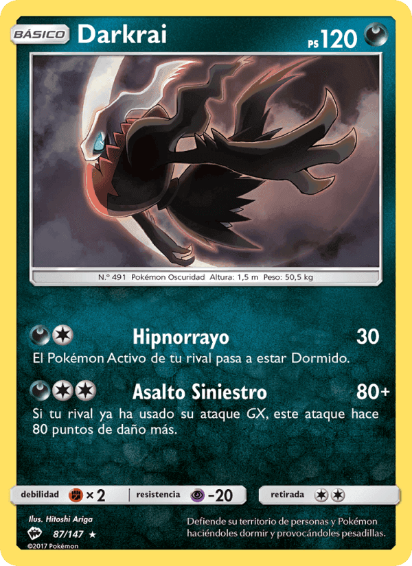 Darkrai, carta 87 di Sombras Ardientes