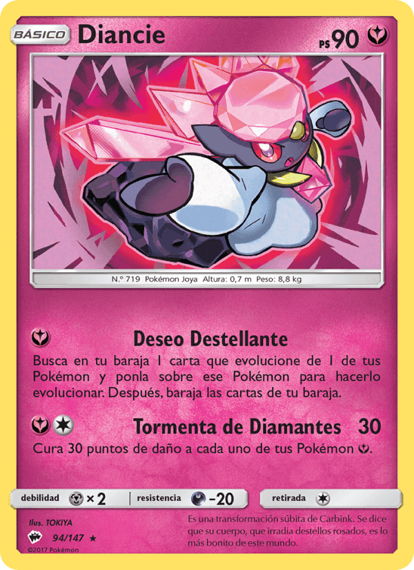 Diancie, carta 94 de Sombras Ardientes