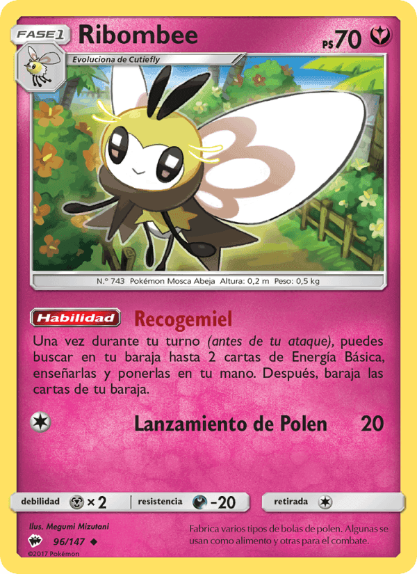 Ribombee, card 96 from Sombras Ardientes