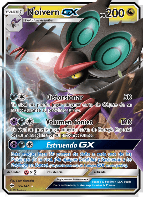 Noivern GX, card 99 from Sombras Ardientes