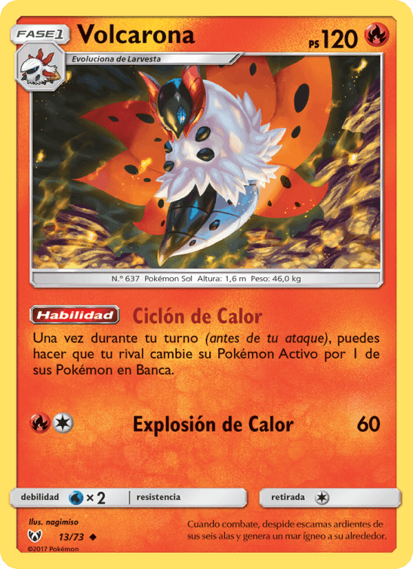 Volcarona, carta 13 di Leyendas Luminosas