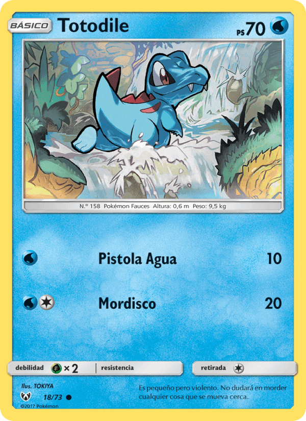 Totodile, carta 18 di Leyendas Luminosas