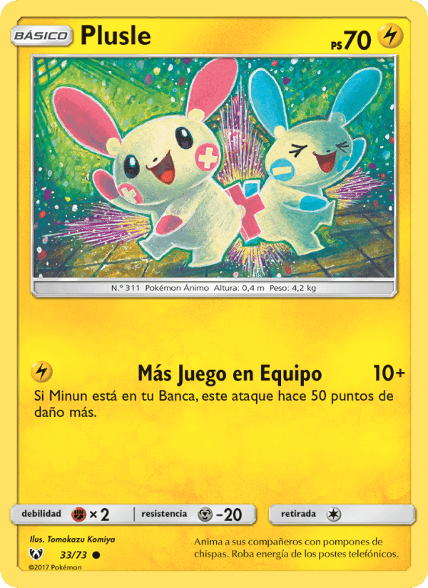 Plusle, card 33 from Leyendas Luminosas