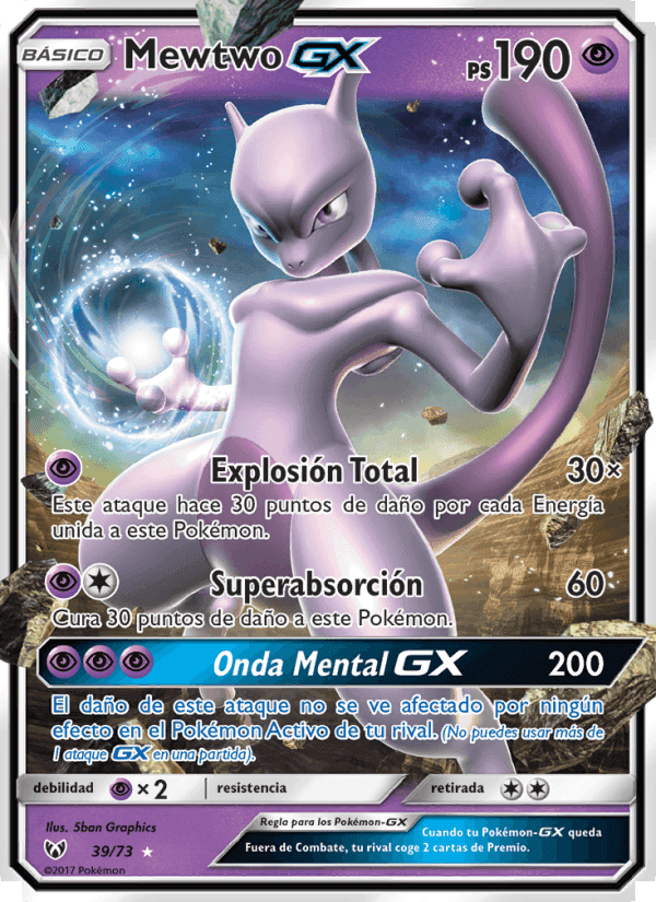 Mewtwo GX, carta 39 di Leyendas Luminosas