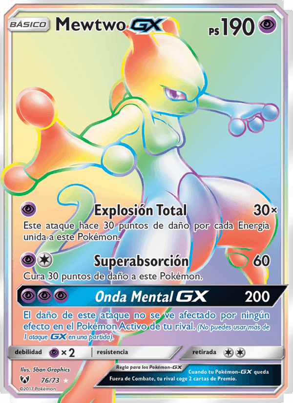 Mewtwo GX, carta 76 de Leyendas Luminosas