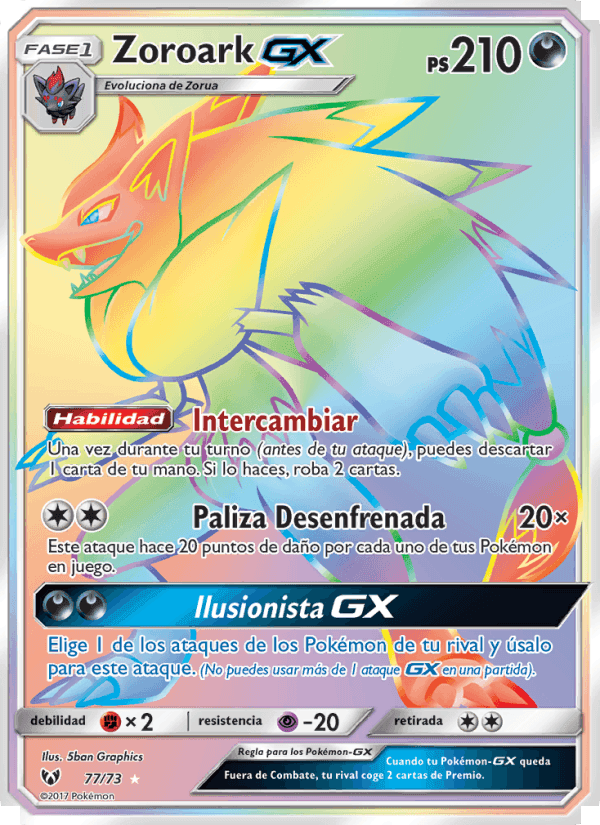Zoroark GX, carta 77 de Leyendas Luminosas