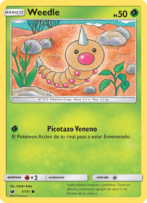Weedle, carta 1 de Invasión Carmesí