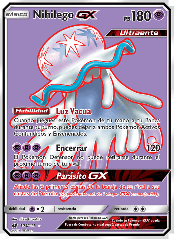 Nihilego GX, card 103 from Invasión Carmesí