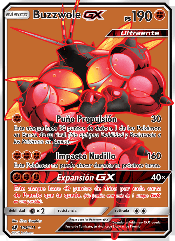Buzzwole GX, card 104 from Invasión Carmesí