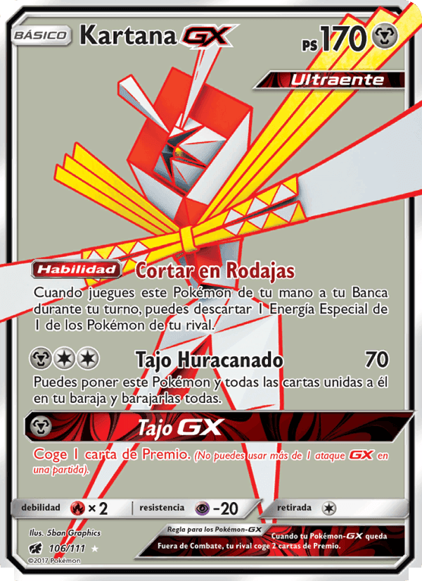 Kartana GX, card 106 from Invasión Carmesí