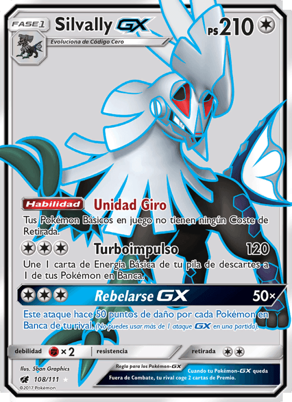 Silvally GX, carta 108 de Invasión Carmesí