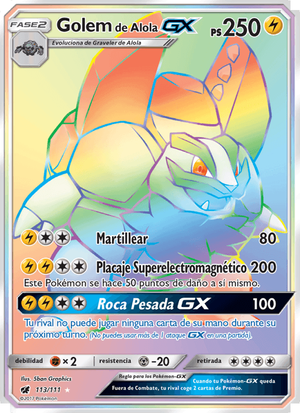 Golem de Alola GX, card 113 from Invasión Carmesí