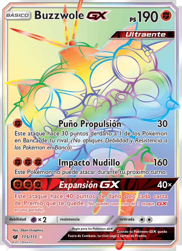 Buzzwole GX, carta 115 de Invasión Carmesí
