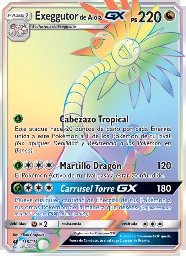 Exeggutor de Alola GX, card 118 from Invasión Carmesí