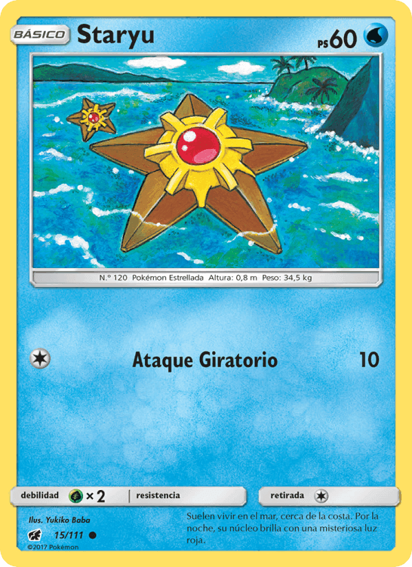 Staryu, card 15 from Invasión Carmesí