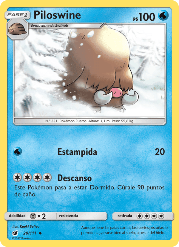 Piloswine, carta 20 de Invasión Carmesí