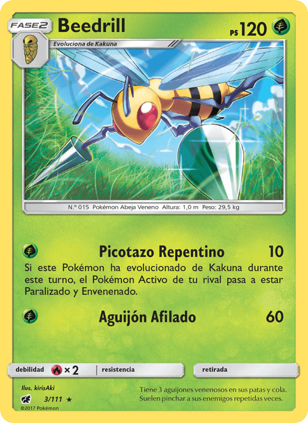 Beedrill, carta 3 di Invasión Carmesí
