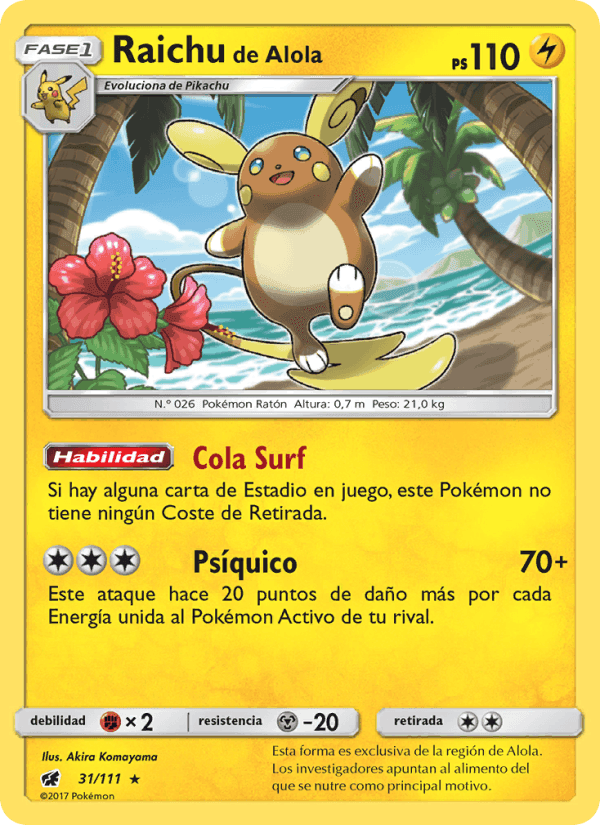 Raichu de Alola, carta 31 di Invasión Carmesí