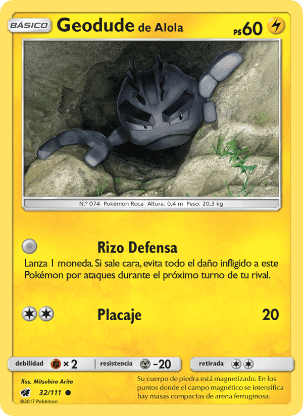 Geodude de Alola, carta 32 de Invasión Carmesí