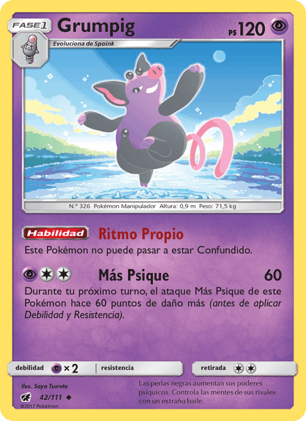 Grumpig, carta 42 de Invasión Carmesí