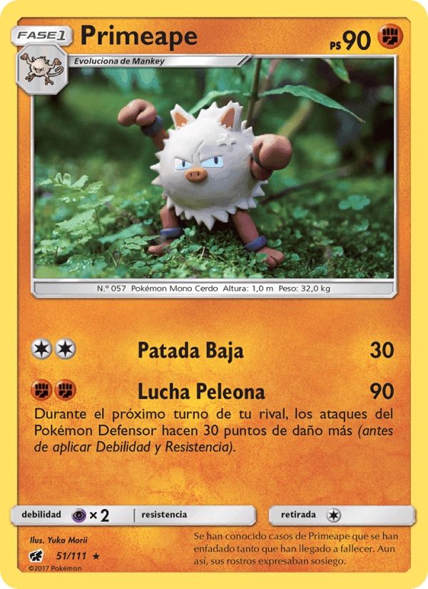 Primeape, carta 51 di Invasión Carmesí
