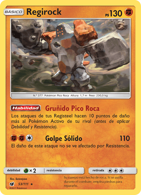 Regirock, carte 53 de Invasión Carmesí