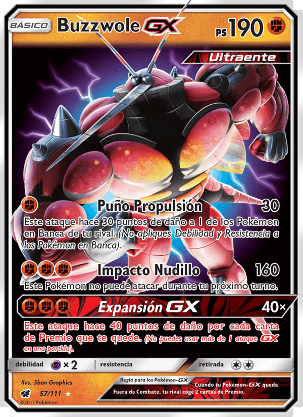 Buzzwole GX, carta 57 di Invasión Carmesí