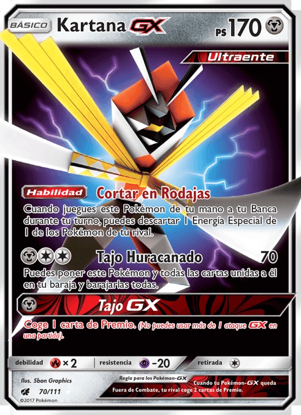 Kartana GX, card 70 from Invasión Carmesí