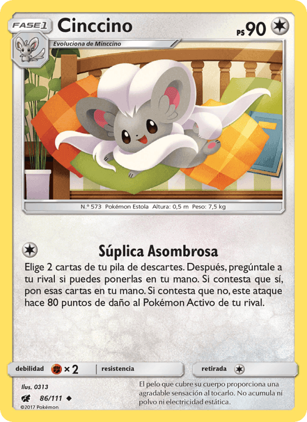 Cinccino, card 86 from Invasión Carmesí