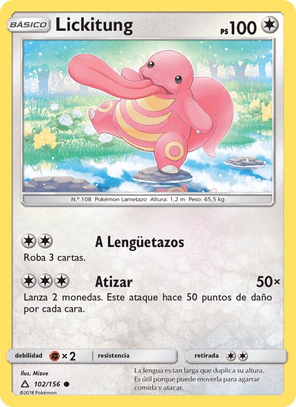 Lickitung, card 102 from Ultraprisma