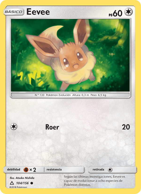 Eevee, carta 104 de Ultraprisma